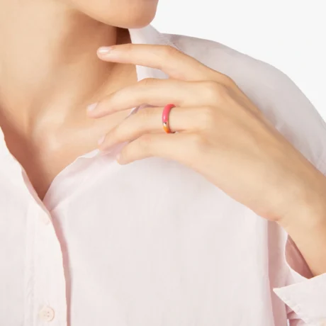 DAC3007_RONDE_AFRAG_100_Dodo_rondelle-ring-rose-gold-plated-silver-orange-pink-enamel